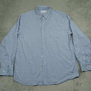 Southern‎ Tide Shirt Mens Large Blue Plaid Intercoastal Nylon Stretch